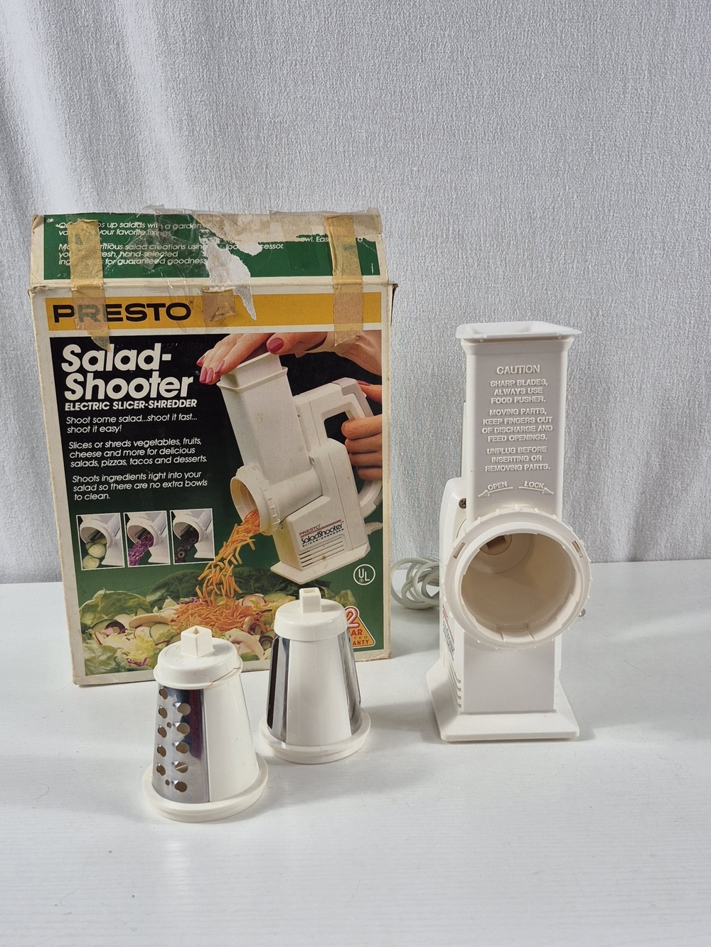 White Salad Shooter Electric Slicer-Shredder